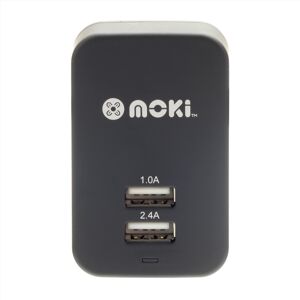 Moki Dual USB Wall Charger - Black