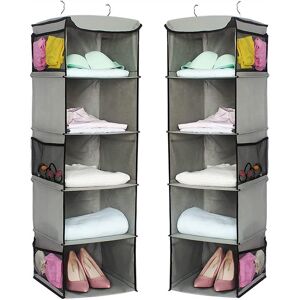 2 Pack 5 Foldable Shelf Hanging Closet Organizer