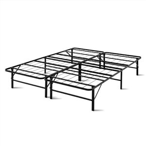 Artiss Folding Queen Metal Bed Frame - Black