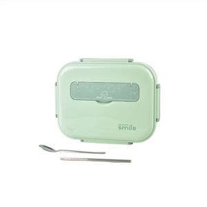 Kylin 304 Stainless Steel 5 Divided Smile Small Lunch Box With Soup Pot - Green