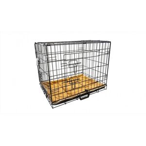 Wire Dog Cage Foldable Crate Kennel with Tray + Cushion Mat Combo - 42-inch