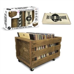 Wooden Crate For Vinyl Storage - Teak