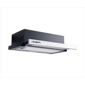 600mm Steel Slide Out Kitchen Canopy Black