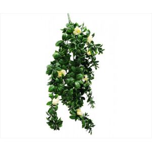 Hanging White Rose Stem Uv 85cm