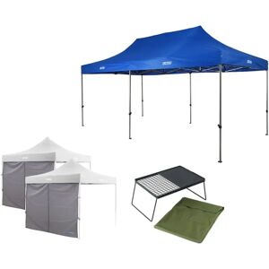 Adventure Kings Kings - Gazebo 6m x 3m + 2x Gazebo Side Wall + Camp Fire BBQ Plate