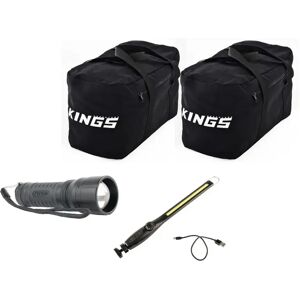 Adventure Kings 40L Heavy Duty Duffle Bag x 2 + Mini LED Torch + Rechargeable LED Work light