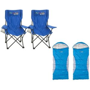 Adventure Kings 2 x Kids Camping Chair + 2 x Kids’ Sleeping Bag