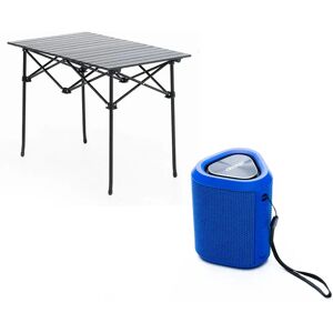 Adventure Kings Aluminium Roll-Up Camping Table + Bluetooth Speaker