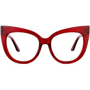 Vooglam Optical Carmine - Cat Eye Glitter Red Eyeglasses