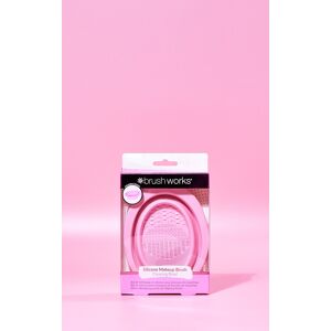 PrettyLittleThing Brushworks Silicone Makeup Brush Cleaning Bowl, Pink One Size