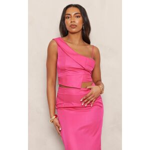 PrettyLittleThing Tall Hot Pink One Strap Detail Crop Top, Hot Pink 16
