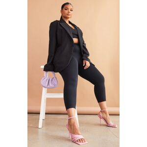 PrettyLittleThing Plus Black Basic Single Breasted Oversized Blazer, Black 16