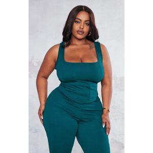 PrettyLittleThing Plus Pine Green Corset Detail Strappy Top, Pine Green 28