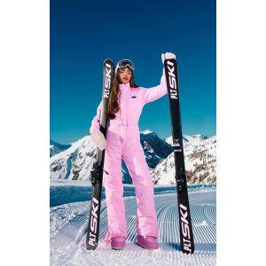 PrettyLittleThing SKI Pink Heart Quilted Belted Snow Suit, Pink 14