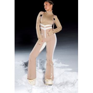 PrettyLittleThing SKI Beige Fit And Flare Scuba Salopettes, Beige 16