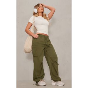 PrettyLittleThing Forest Green Pocket Detail Pintuck Cargo Track Pants, Forest Green 14