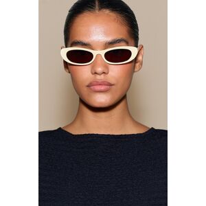 PrettyLittleThing Butter Yellow Smooth Cat Eye Sunglasses, Butter Yellow One Size