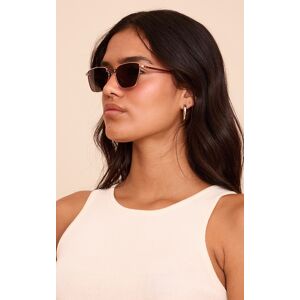 PrettyLittleThing Gold Squared Cat Eye Sunglasses, Gold One Size