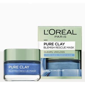 PrettyLittleThing L'Oreal Paris Pure Clay Mask Blemish Rescue Blue Algae 50ml, Clear One Size