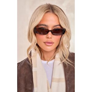 PrettyLittleThing Tortoiseshell Cat Eye Slim Sunglasses, Tortoiseshell One Size