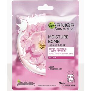 PrettyLittleThing Garnier Moisture Bomb Sakura Hydrating Sheet Mask Dull Skin, Pink One Size