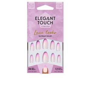 Elegant Touch Luxe Looks nails with glue short stiletto limited ed ultra violet