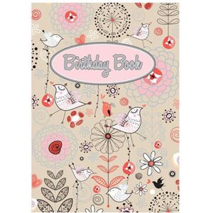 Ozcorp Pink Birds Birthday Book (100x150mm)