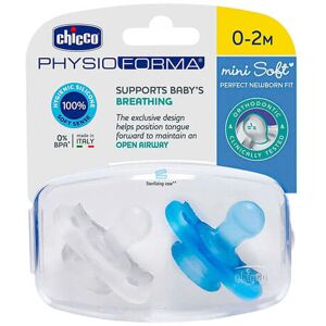 Cross Chicco Nursing Physio Mini Soft Soother 2pcs (Blue) - 0-2mos