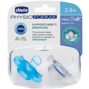 Cross Chicco Nursing Physio Mini Soft Soother 2pcs (Blue) - 2-6mos