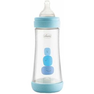 Chicco Perfect5 Silicone Bottle w/ Fast Flow 4m+ 300mL - Blue