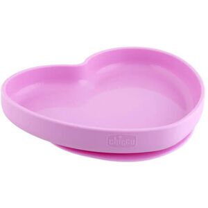 Cross Chicco Nursing Baby Silicone Heart Shaped Plate - Pink