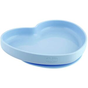 Cross Chicco Nursing Baby Silicone Heart Shaped Plate - Teal