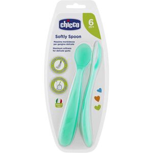 Chicco Soft Silicone Spoon 6m+ 2pk - Blue