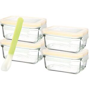 Glasslock Baby Set with Silicone Spoon - Rectangle 150mL