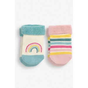 Jojo Maman Bébé JoJo Maman Bébé Bright Rainbow 2-Pack Baby Socks