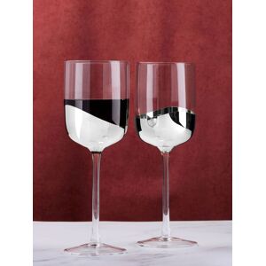 Anton Studio Designs Anton Studio Designs Set of 2 Silver Wave Wine Glasses