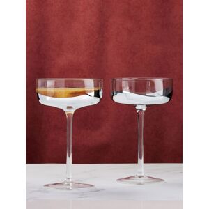 Anton Studio Designs Anton Studio Designs Set of 2 Silver Wave Champagne Saucers
