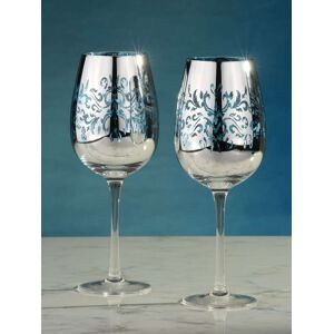 Artland Artland Set of 2 Blue Filigree Wine Glasses