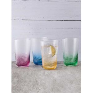 Anton Studio Designs Anton Studio Designs Set of 4 Blue Swirl Hiball Tumblers
