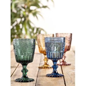 Next Set of 4 Multi Multi Claro Embossed Wine Glasses