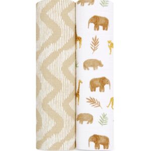 Aden + Anais aden + anais Animal Print Essentials Tanzania 100% Cotton Muslin Blankets 2 Pack