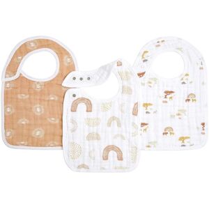 Aden + Anais aden + anais Cream 100% Cotton Muslin Keep Rising Snap Bibs 3 Pack