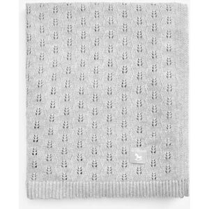 The Little Tailor The Little Tailor Grey 100% Cotton Pointelle Baby Blanket