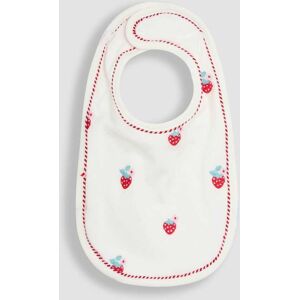 Jojo Maman Bébé JoJo Maman Bébé Cream Strawberry Embroidered Bib