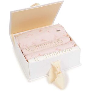 Chloé Chloé Baby Pink Newborn Muslin 100% Cotton Gift Set with Giftbox