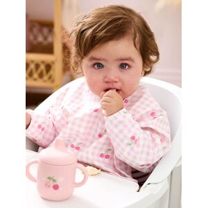 Jojo Maman Bébé JoJo Maman Bébé Pink Cherry Gingham Sleeved Bib