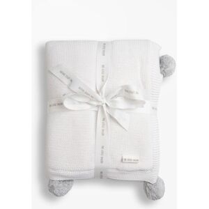 The Little Tailor The Little Tailor Pom Pom Plush Lined Baby Blanket
