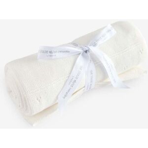 The White Company The White Company Baby Cotton Pointelle Heart White Blanket
