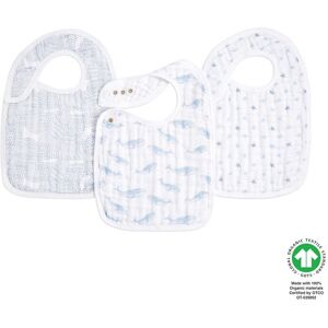 Aden + Anais aden + anais White Rising Star 100% Cotton Muslin Snap Bibs 3 Pack