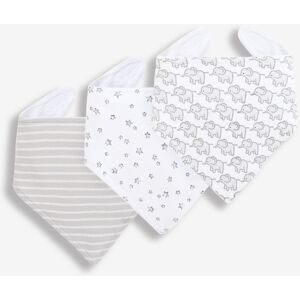 Jojo Maman Bébé JoJo Maman Bébé Light Grey 3-Pack Cotton Baby Dribble Bibs